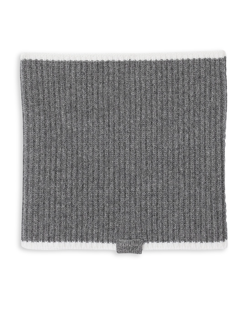 Sandro Rib Knit Neck Warmer Scarf In Gray