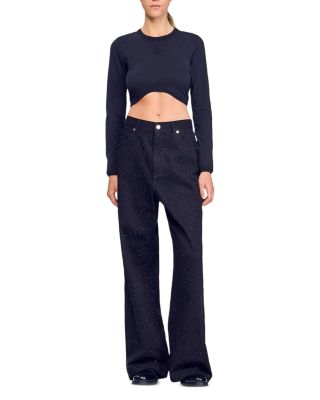 Cropped Embroidered Tee