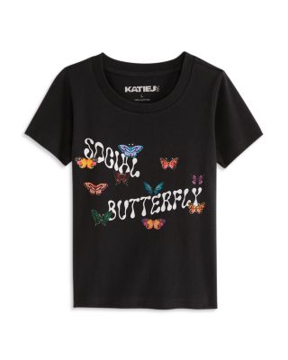KatieJnyc - Girls' Social Butterfly Tee - Big Kid