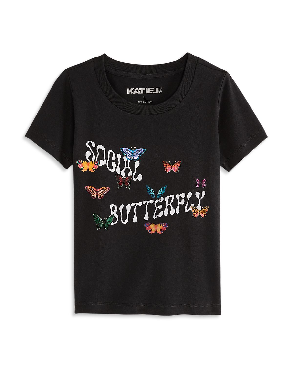 KatieJnyc Girls' Social Butterfly Tee - Big Kid