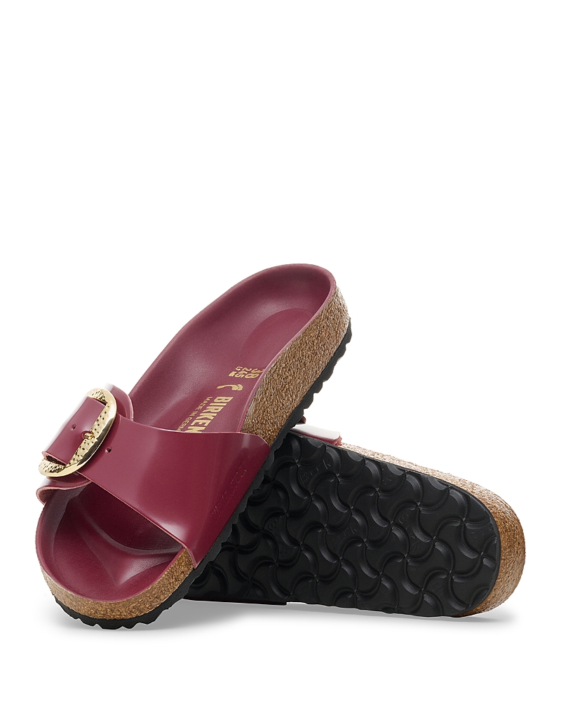 Birkenstock Women's Madrid Big Buckle High Shine Sandals In Burgundy