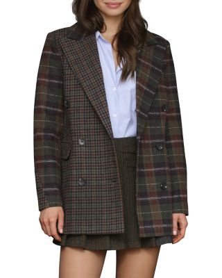 Pattern Block Plaid Blazer