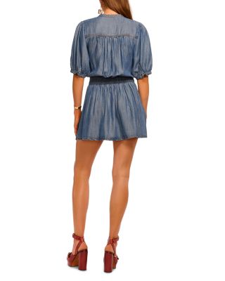 Norman Puff Sleeve Denim Mini Dress