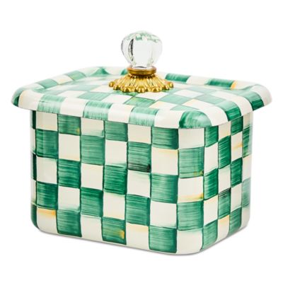 Emerald Check Recipe Box