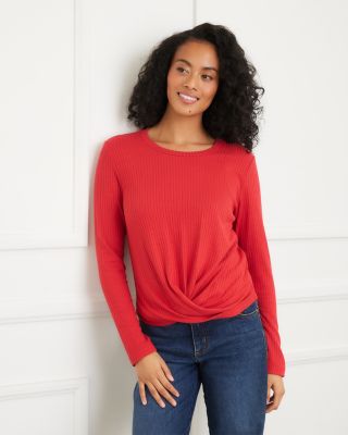 Drape Crossover Hem Top