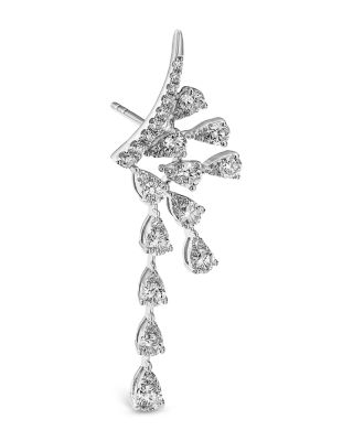 Diamond Drop Earrings in 14K White Gold, 1.25 tcw