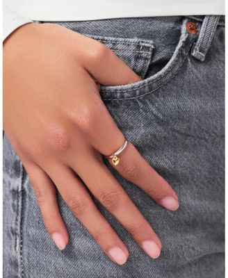 Leia Two Tone Brass Gold Heart Ring