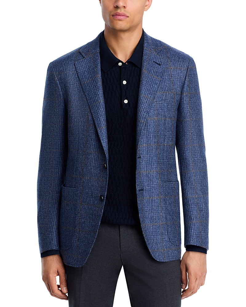 Canali Kei Plaid Unstructured Trim Fit Sport Coat