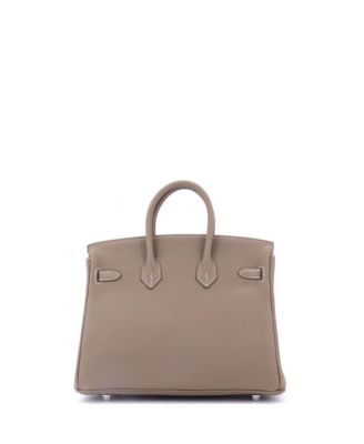 Birkin 25 Handbag Grey Togo with Palladium Hardware