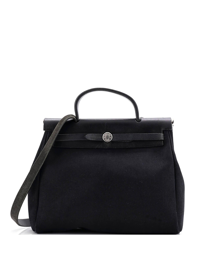 Pre-owned Pre-owned Hermes Hermes Pm Herbag Toile And Leather In Black