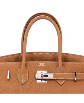 Birkin 30 Handbag Brown Togo with Palladium Hardware