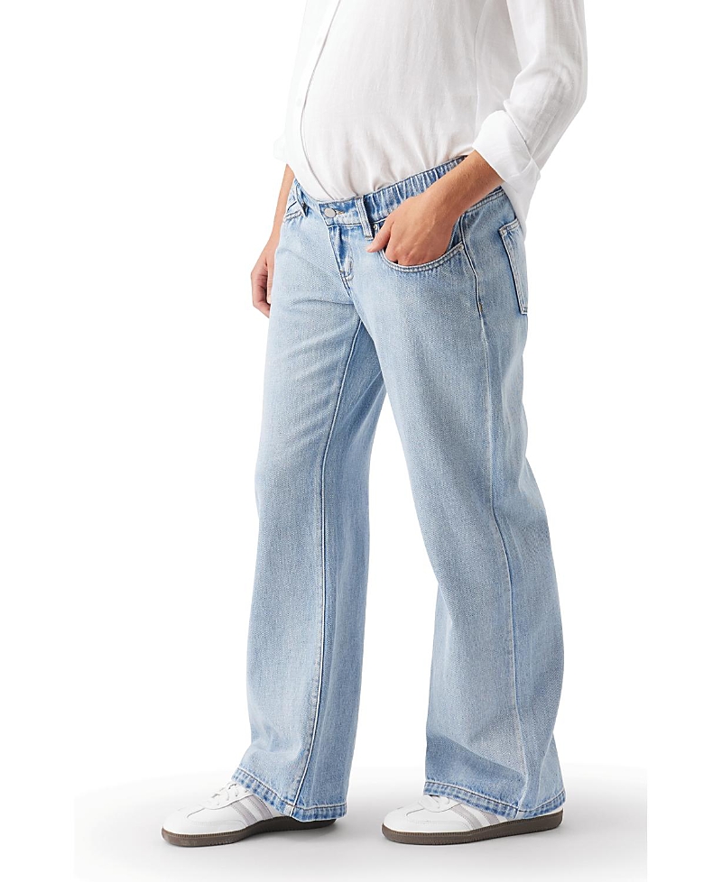 Ripe Maternity Billie Elastic Waist Jean In Light Wash In Blue