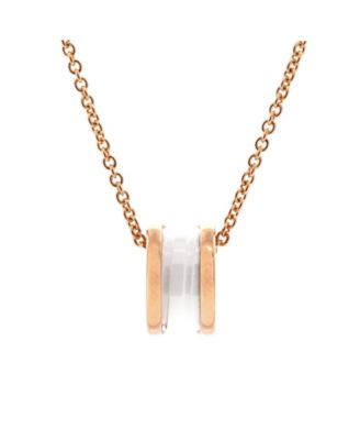 Pre-Owned Bvlgari - B.Zero1 Pendant Necklace 18K Rose Gold and Ceramic