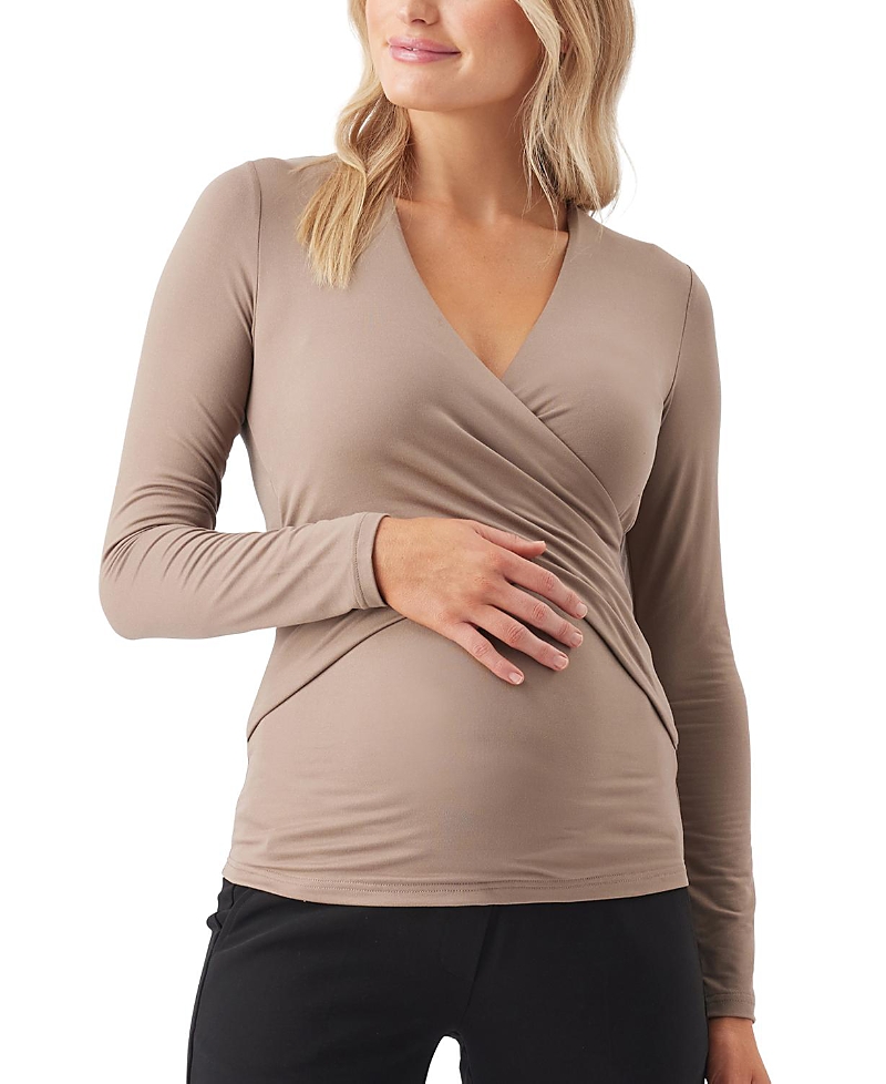 Ripe Maternity Luxe Knit Embrace Nursing Top In Brown
