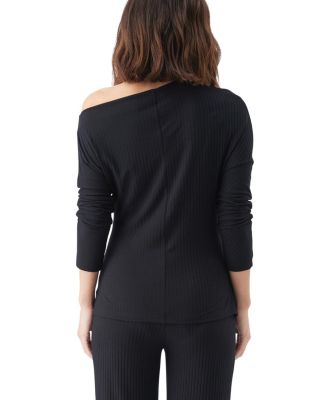  Off-Shoulder Rib Top