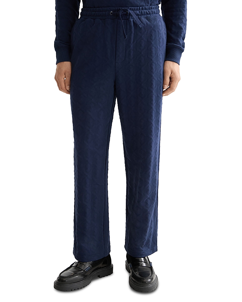 Scotch & Soda Relaxed Fit Jacquard Terry Sweatpants In Blue