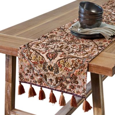Willa Amber Embroidered Table Runner, 18" x 90"