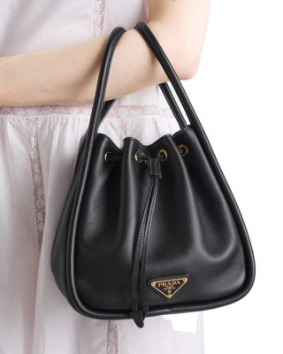 【関税&送料込】Prada Prada Darling Mini Bucket Bag In Suede Black Prada Darling leather mini bucket bag | PRADA