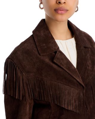 Faux Suede Fringe Jacket 