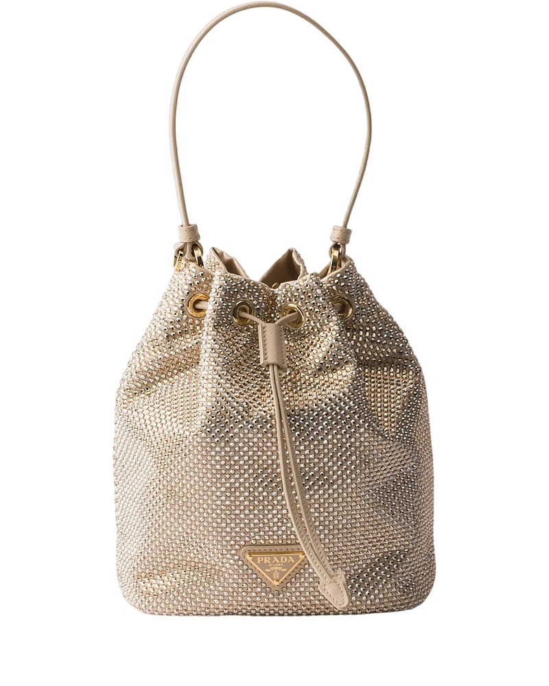 Prada Mini Crystal-Studded Satin Bag