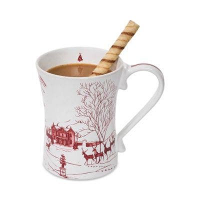 Country Estate Winter Frolic Mug, Ruby