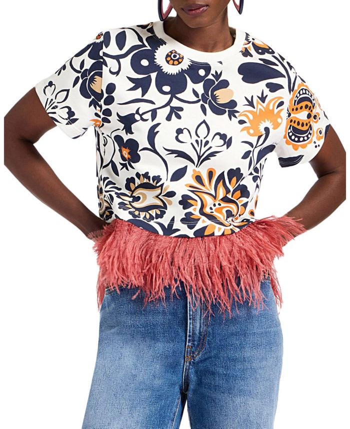La Scala Tee with Feathers