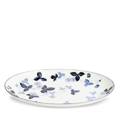 Wild Strawberry Inky Blue Oval Serving Plate