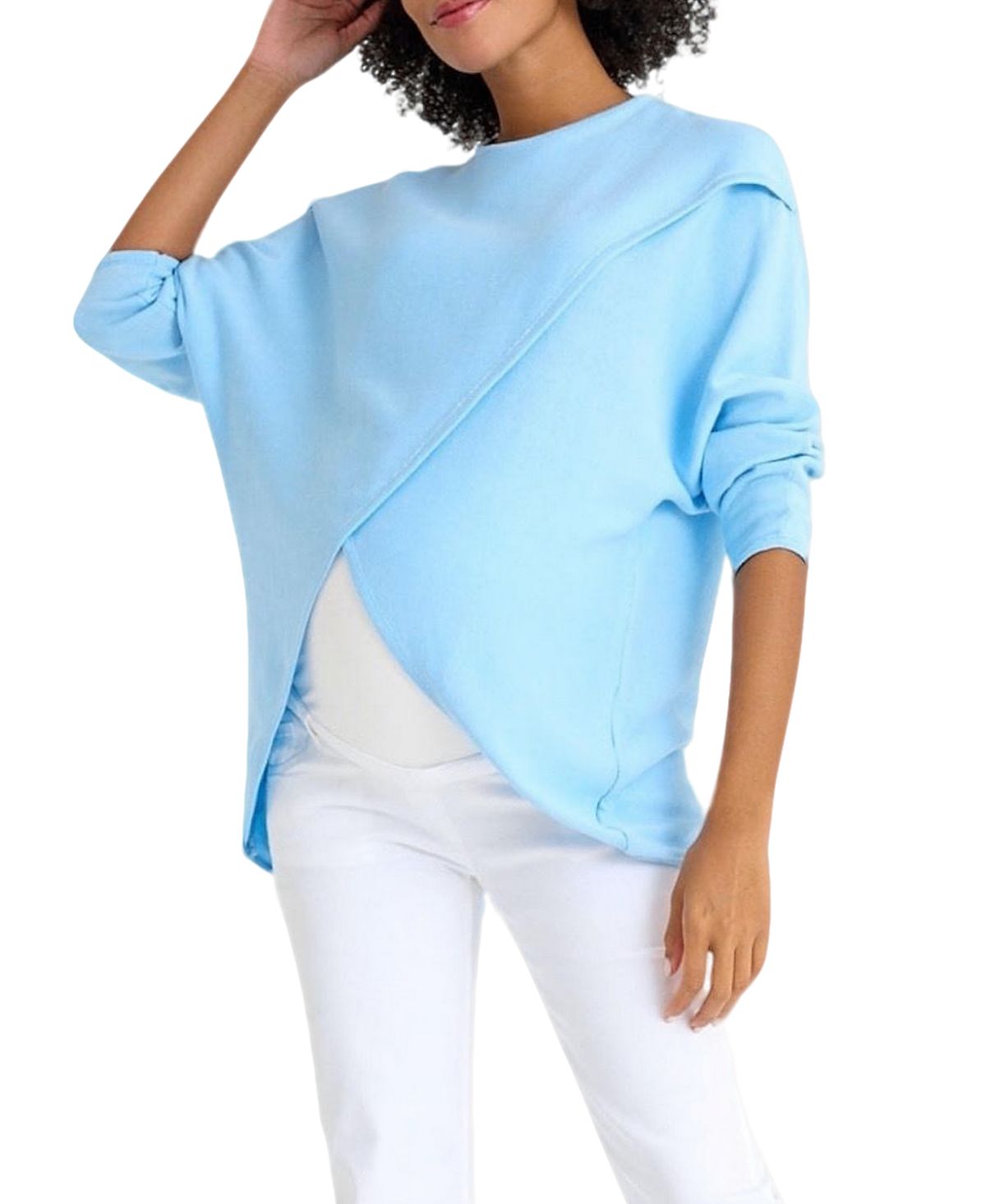 Accouchee Let Loose Crossover Long Sleeve Maternity Nursing Knit Sweater