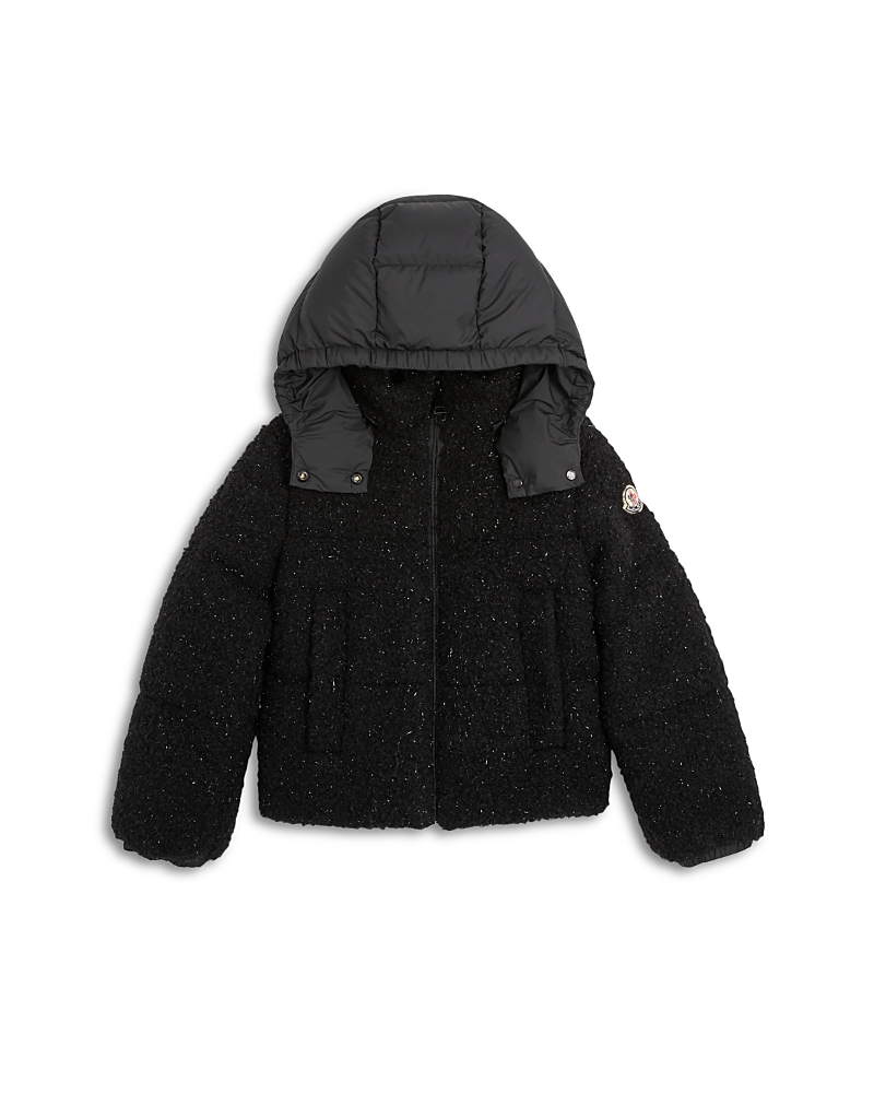 Moncler Girls' Zambaga Teddy Hooded Jacket - Big Kid In Black