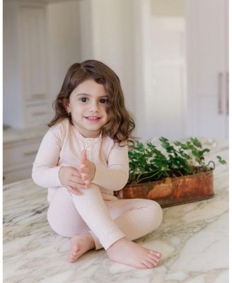  Unisex Heart and Star Button Pointelle Collection Lounge Set - Baby, Little Kid