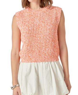 Women's Sleeveless Ribbed Knit Sweater