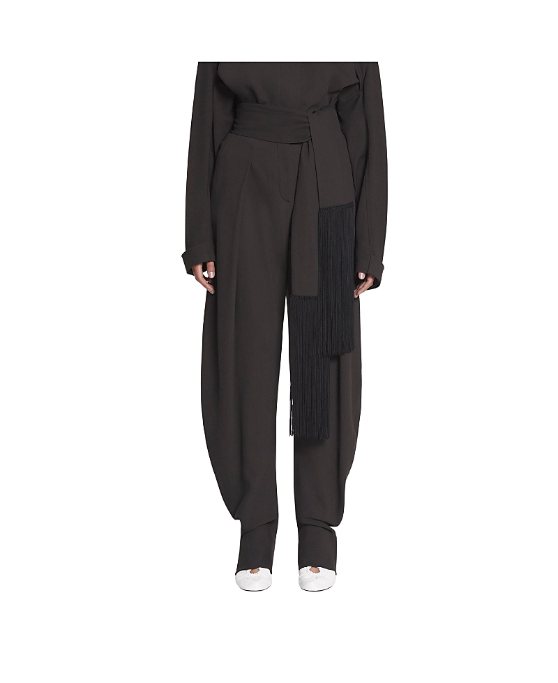 Lanvin Wool And Viscose Like Barrel Pants In Brown