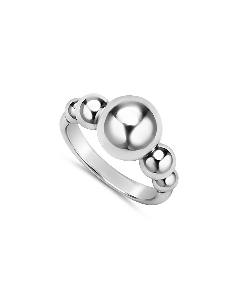 Lagos Sterling Silver Caviar Bubbly Beaded Ring In Metallic