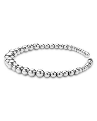 Sterling Silver Caviar Bubbly Beaded Cuff Bracelet