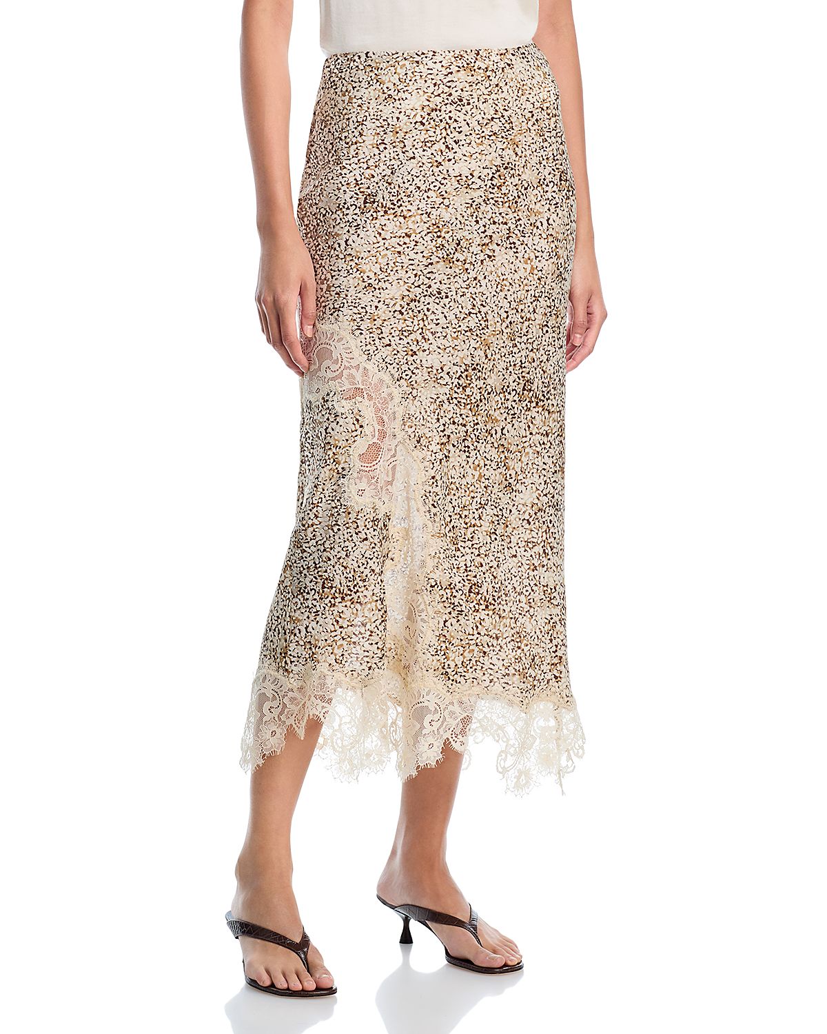 Aqua Lace Inset Midi Skirt - Exclusive