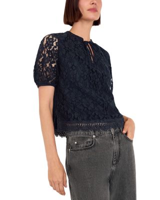 Lace Tie Neck Top