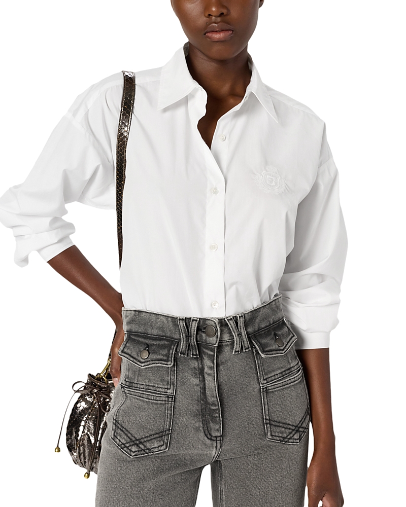 Gerard Darel Alix Embroidered Blouse In White