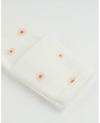 Girls' Zipper Footie - Twinkle Mini Daisies with Ruffles - Baby