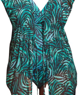 Abstract Drawstring Shoulder Kimono