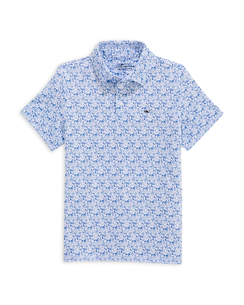 Vineyard Vines Boys' Printed Sankaty Polo - Little Kid In Blue