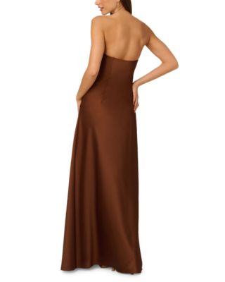 Stretch Satin Long Dress