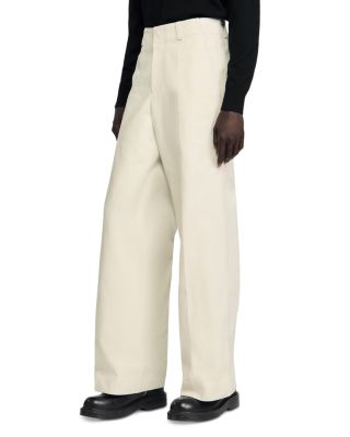 Vintage Wide Leg Canvas Trousers in White