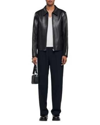 Leather Zip Front Jacket