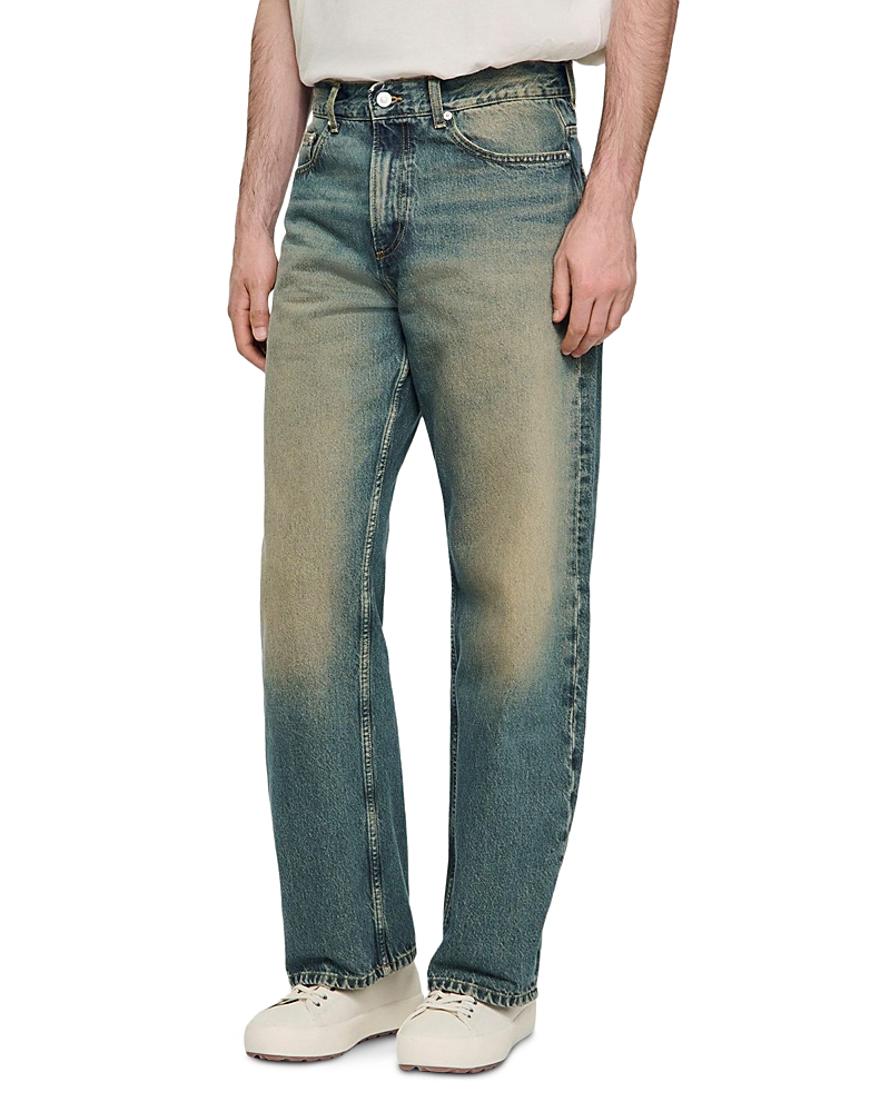 Sandro Faded Baggy Jeans In Blue Vinta In Blue