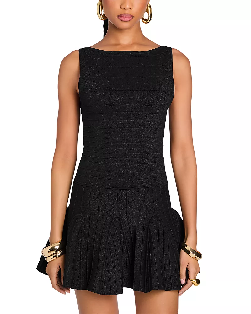 Retrofete Audrina Metallic Knit Dress