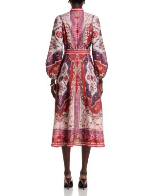 Mandarin Collar Midi Dress