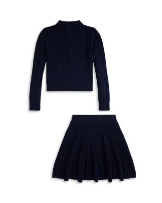 Cotton Polo Cardigan & Skirt Set - Big Kid, Little Kid