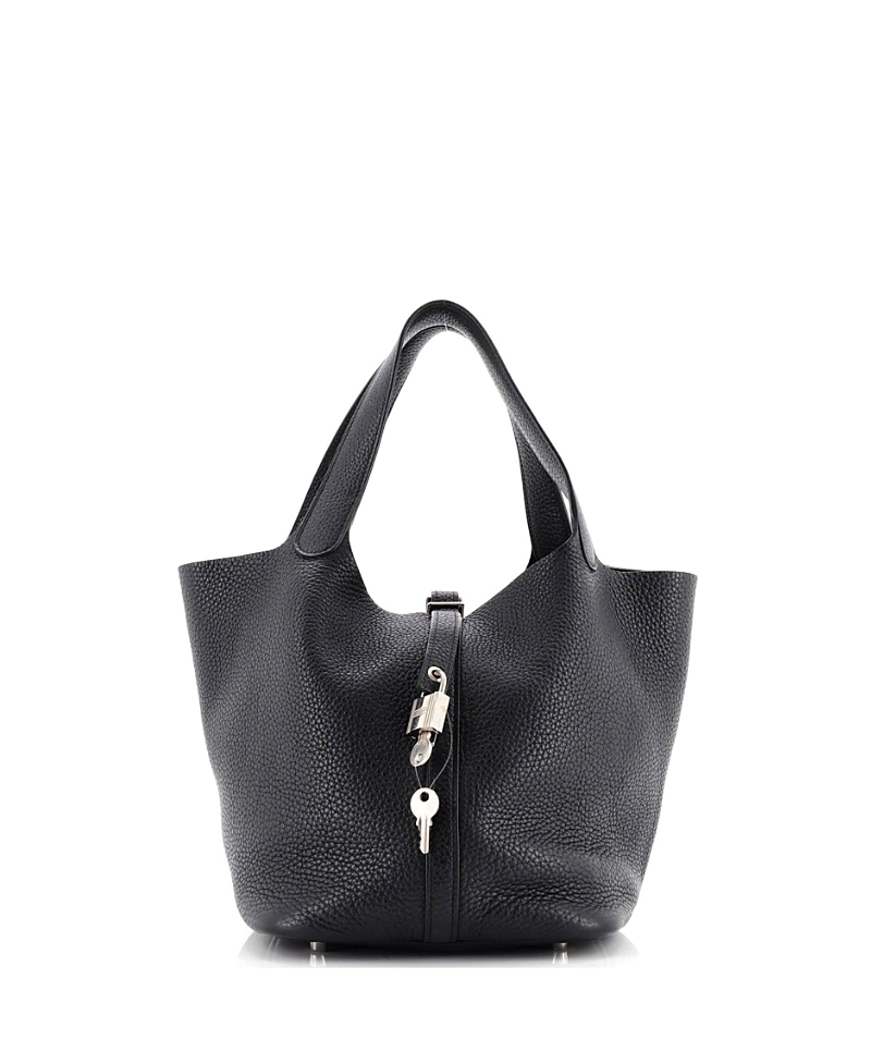 Pre-owned Pre-owned Hermes Hermes Mm Picotin Lock Bag Clemence In Black