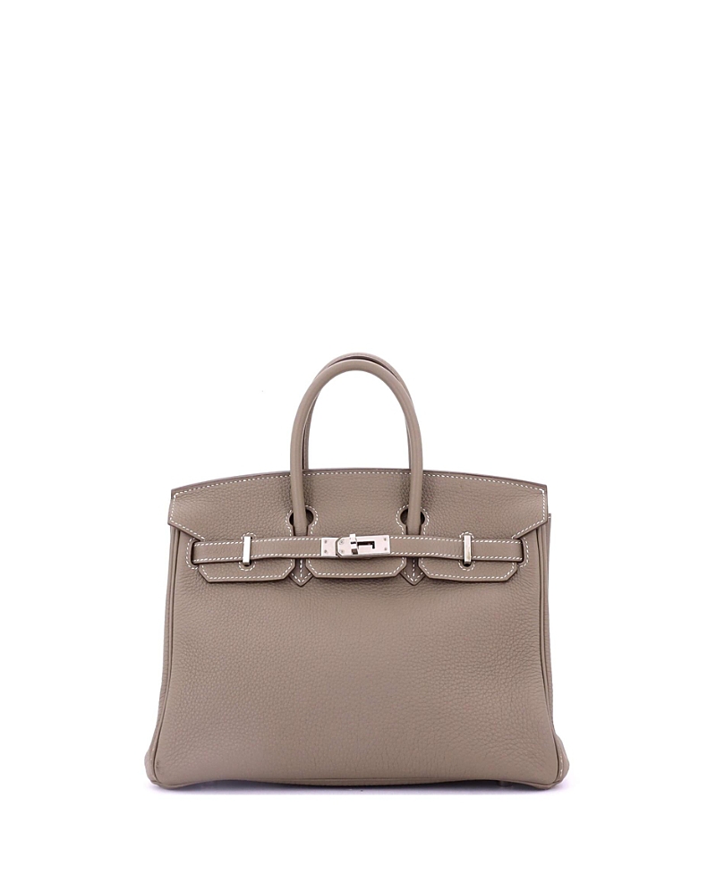 Pre-owned Pre-owned Hermes Hermes Birkin 25 Handbag Grey Togo With Palladium Hardware In Brown
