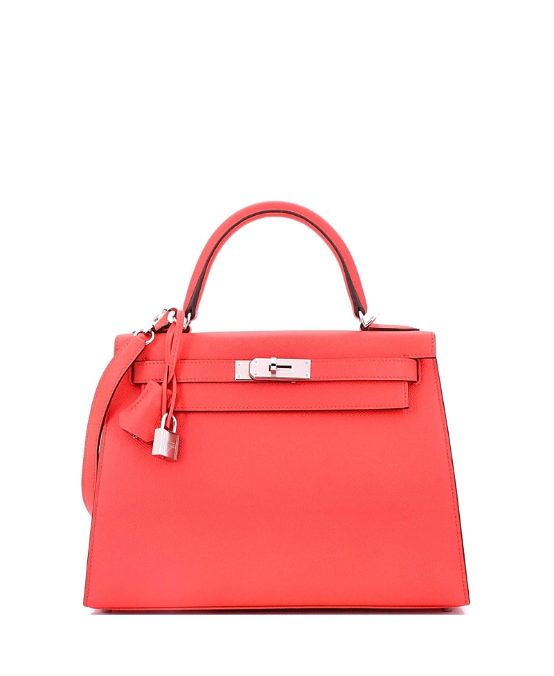 Pre-owned Pre-owned Hermes Hermes Kelly 28 Handbag Pink Epsom With Palladium Hardware